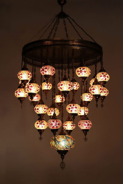 25in1 No2 Size Antique Mosaic Chandelier